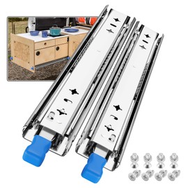 SHUHANG 1 Pair 250 lb Load Capacity Heavy Duty Locking Drawer Slides 12 14 16 18 20 22 24 26 28 30 32 34 36 38 40 Inch Full Extension Ball Bearing Side Mount Rail with Lock Industrial Tool Box Runner