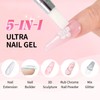 U-Shinein Solid Builder Nail Gel Set: 5-in-1 Silk White 3D