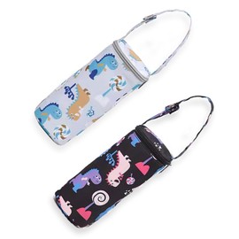 CaiYuanGJ Pack of 2 Baby Bottle Insulated Bag, Insulating Baby Bottle Bag, Baby Bottles Insulated Bag, with a Long Insulation Time, for Prams, Compatible with Many Baby Bottles, Grey, dark colour,