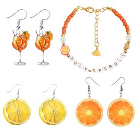 apero ohrringe, orangen ohrringe, Orange Tropfen Baumeln