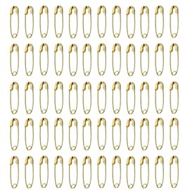 Floranea 100 pcs 18 mm Safety Pins Small Metal Trimming Fastening Pins for Office Home Art Craft Project Sewing Jewelry Making Fabric DIY Use Clothing Accessories (Gold)