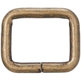 Ichinen Access Family Tool 56660 Square Can, Inner Dimensions 0.6 x 0.5 inches (15 x 12 mm), Wire Diameter 0.1 inches (3 mm), Antique Gold, 20 Pieces