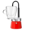 MVPLUE-Mini Express Swiss Single Tube Moka Pot Aluminum Red，Moka Set
