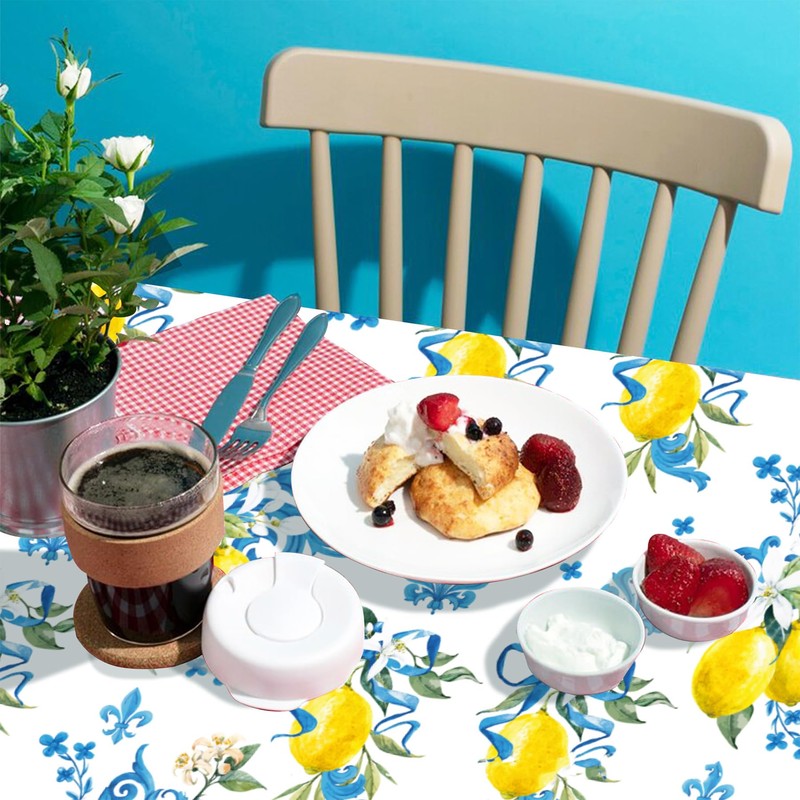 Umimiss Lemon Tablecloth -Oilcloth Tablecloth,Wipe Clean Table Cloth Rectangular,Waterproof Washable