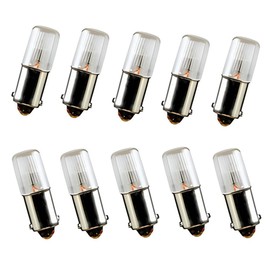 WYZBEN 10 Pcs Replacement Neon Indicator Light Bulbs 0.25W NE51H B2A T3.25 BA9s Amber 105-125V for Panel, Switches, Industrial Equipment Parts