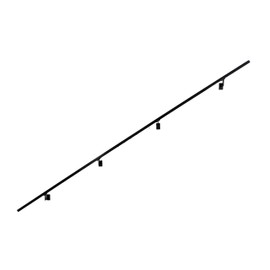 Modern Aluminum Handrail Grab Bar Kit, Adjustable Steel Brackets Included, Returns to Wall, Matt Black Powder Coat (7 Foot Handrail Set)