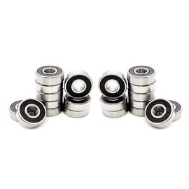 FKG R8-2RS 1/2"x1-1/8"x5/16" Deep Groove Ball Bearing Double Rubber Seal Bearings Pre-Lubricated, Set of 20