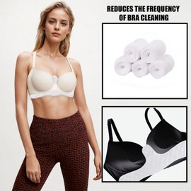 VVQWCY 5 Stück Wiederverwendbare Baumwolle BH Einlagen Unter Brust Schweißabsorbierende Pads BH Schweißeinlagen Frau 3 Lagige Unterbrust Schwitzschutz Einlage
