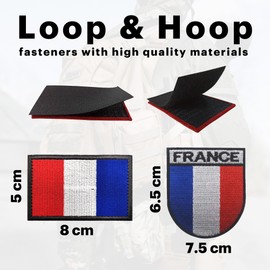 France jersey patches Velcro funny set of 2 patches France flag Velcro patch small patch backpack patch vest France decorative flag patch Velcro emblem