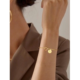 Margelife Initial Gold Charm Bracelets Jewelry Unique Best Unusual Gifts For Women Who Have Everything Want Nothing Mom Her Adults People Wife Grandma Sister Someone Woman Lady Guys Travel Christmas