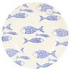 Home Essentials 9x2 Fish Print Dinner Bowl One Size Blue