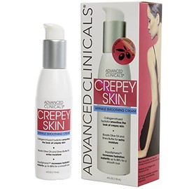 Advanced Clinicals Crepey Skin Wrinkle Smoothing Skin Care Cream Hidratante para cuerpo, cuello y escote. Locin antienvejecimiento para el cuidado de 