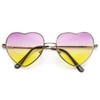 zeroUV Womens Fashion Metal Color Tint Lens Heart Shaped Sunglasses