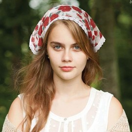 Boho Sweet little floral fragments Triangle Hair Scarf Headband Floral Head Print Hair Bandanas for Women(3 Pcs) (Green, Blue, Red, One size)