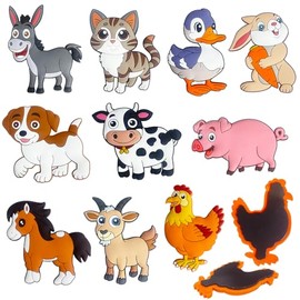 Fridge Magnets for Toddlers Farm Animals, Toddler Refrigerator Magnets for Kids 1-3, Big Full Back Magnetic Animal, Kid Magnet for Fridge, Cute Safe Soft Baby Magnet for Refrigerator and Whiteboard