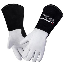 ARCCAPTAIN Soft Goat Grain TIG Welding Gloves with High Dexterity, 4-Inch Extended Cuff, Comfortable TIG Gloves with Reinforced Seams, Large