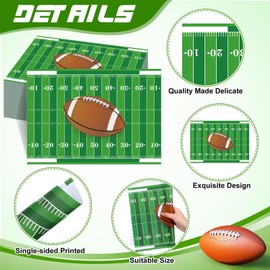 Moinchore 100 Pack Football Paper Placemats for Dining Table Setting, Rugby Sports Disposable Placement Mats Decorative Table Mats for Indoor Outdoor Sport Theme Party Supplies, 10 x 14 Inch