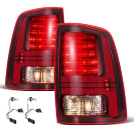 Chee Lyee Sport Type Tail Lights Compatible with Ram 1500 2500 3500 2013-2018 with Bulbs and Harnesses LED Black Taillights A Pair. Replace OEM: CH2800202 68093081AC CH2801202 68093080AC