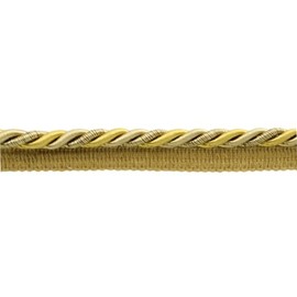 DÉCOPRO 1cm (3/8") Decorative Twisted Rope Cord Trim with Lip 0038MLT, Chestnut Gold # CL02 (Coin Gold, Beige, Brown) Sold by The Yard (0.9m/3 ft/36)