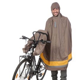 Tucano Urbano Cycling Rain Cape, Garlbaldina, Dove Grey, w/ Front Bike Seat Cover, Windproof, Waterproof, Double Ergonomic, Super Compact, for Adults and Children, Use with or without Helmet