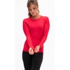 DEVOPS Women's Compression Long Sleeve Athletic Shirts (Large, Black/Red/Navy)