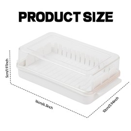 Butter Dish with Lid Small,Butter Box Holder,Butter Tray with Lid,Plastic Butter Dish for Countertop,Transparent Preservation, Easy to Divide