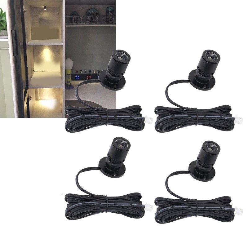 4pcs LED Display Spot Lights 5V Dimmable USB Mini Spotlight