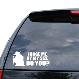 Judge Me by My Size Do You Yoda Decal Sticker Car Truck Motorcycle Window Bumper Laptop Wall Decor - Size (05 inch / 13 cm Wide) - Color (Matte White)