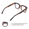 2SeeLife Oversized Square Blue Light Reading Glasses for Women (Tortoise,