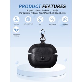 Cover for Beats Powerbeats Pro 2 Wireless Earbuds, yystao PU Protective Case compatible with Beats Powerbeats Pro 2, With, Dustproof, Shockproof& Durable, Black