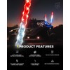 Xprite 1PC 5FT Red White Blue Spiral LED Whip Lights