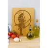 Japanese Samurai Bamboo Cutting Board with Demon Slayer Anime Figure