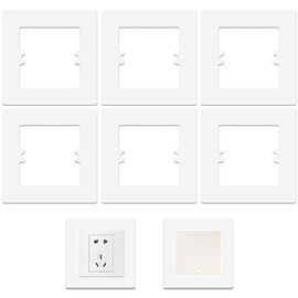 6PCS Light Switch Cover Plates, Finger Plates for Light Switches White Socket Surround Plate Plastic Light Switch Spacer