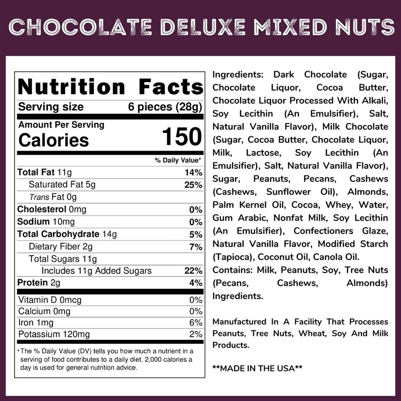 Milk & Dark Chocolate Deluxe Mixed Nuts - 1.5 Lb
