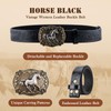 GENEMEN Western Cowboy Buckle Belt for Men Women Cowgirl Floral