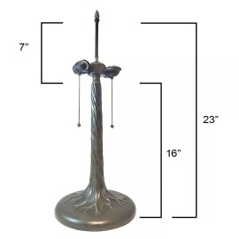 Rainbow Art Glass Large Tree Trunk Lamp Base Antique Bronze Finish 23"