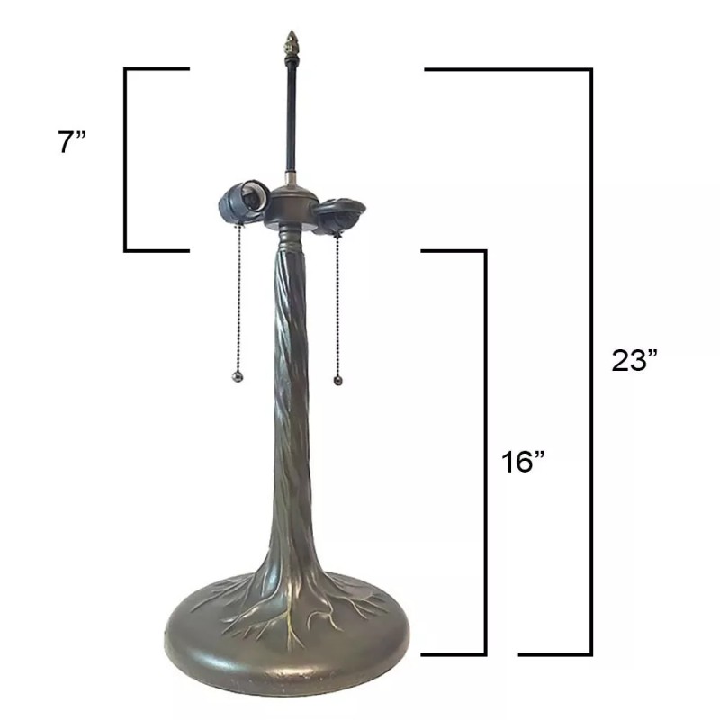 Rainbow Art Glass Large Tree Trunk Lamp Base Antique Bronze