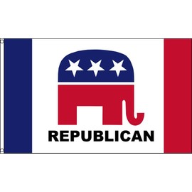 Republican Elephant RED White Blue Political Party 3X5 Flag