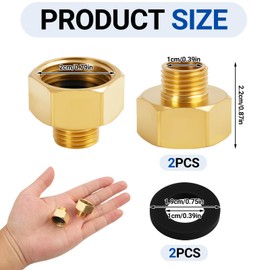 Gas Hob Transfer Adapter 1/2 Inch Right to 1/4 Inch Right, Brass Gas Hose Adapter with Seal, Tap Extension for Gas Connection, Grill, Hob, Adapter 1/2 Inch Right to 1/4 Inch Right