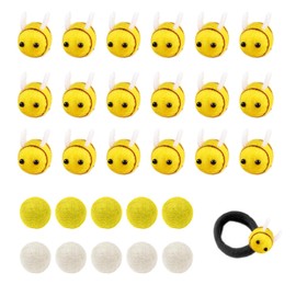 TAFACE 18 Yellow Felt Bees Wool Felt Craft Pendants Brooch Jewellery Hair Accessories Keychain Accessories Colorful Bee Sting Fun with 10 Felt Balls