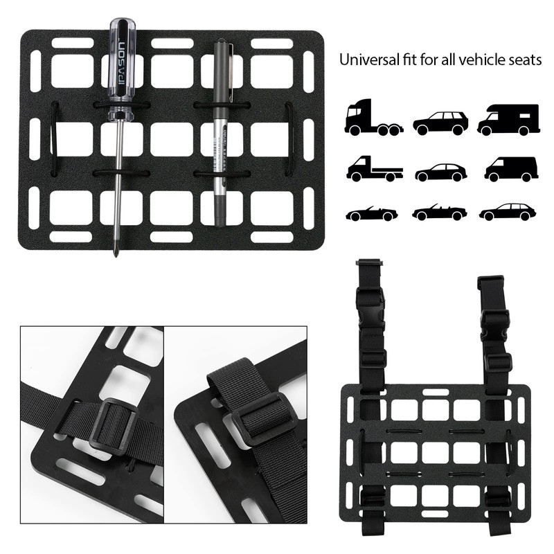 XUKEY 2 Pcs Car Headrest Organizer,Rigid Molle Panel Molle Seat