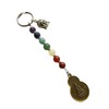 7 Chakras Energy Gemstone, Quan Yin Goddess Buddha Blessings Coin Keychain, Key Chain, Bag Charm
