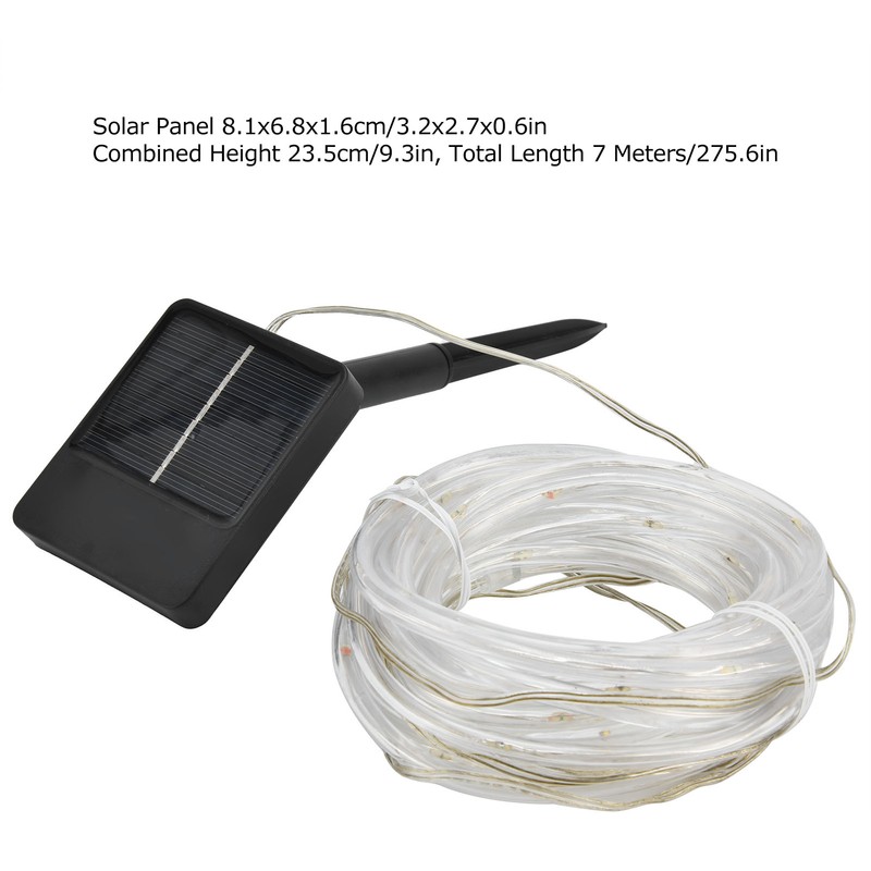 Solar String Light 7m 50LEDs Solar Tube Light Outdoor Waterproof