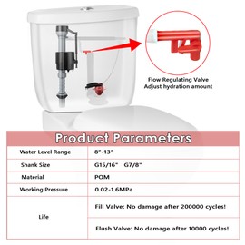 Saillong Toilet Float Replacement Kit, Universal Toilet Flusher Replacement Kit and 2 Inch Toilet Flapper Replacement, High-Performance Tank Water Control, Toilet Fill Valve(3 Sets)