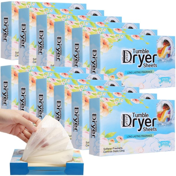 Dansib 12 Pack Dryer Sheets Bulk 480 Sheets Fabric Softener