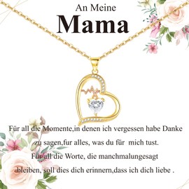 Cosie Lily Mother's Day Gifts for Mum, Women's Necklace Gifts for Mum, Necklace Women's Mother Gifts, Birthday Gift for Mum, Gold, Cubic Zirconia