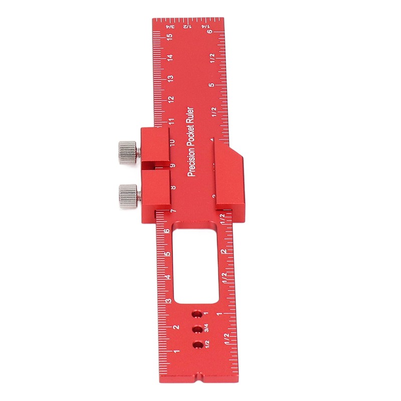 6 Inch Woodworking Ruler Adjustable Sliding Stop Aluminum Alloy Pocket