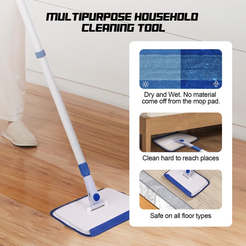 Qaestfy Baseboard Cleaner Tool with Handle, Wall Floor Mop with