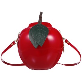 WOFASHPURET Shoulder Bag, Apple Shaped Shoulder Bag, Leather Purse, Handbag, Purse, 19 x 19 x 10 cm, Red, Ideal for Shopping and Parties Daily Use, red