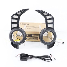 KITOCARTOP LED Fog Light Front Bumper Light Fit for 2014-2024 Toyota 4Runner DRL with Amber Turn Signal Daytime Running Light Daylight Driving Lamp 4runner Accessories